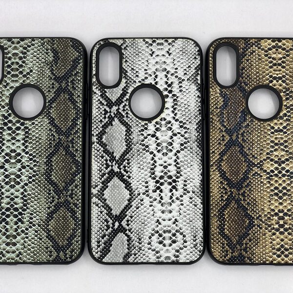 کاور قاب ایفون Xs محافظ لاکچری اپل ایکس اس ده طرح پوست ماری مناسب Snake Skin Leather Case For Apple Xs 10 Iphone 10