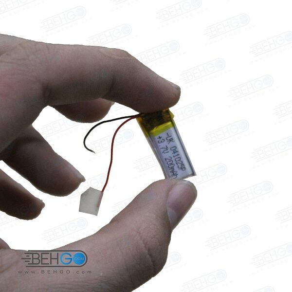 باتری هدفون بلوتوث لیتیومی تک سل 3.7V 200mAh دارای برد محافظ باطری کیفیت بالا 041025p 3.7v 200mah high quality battery