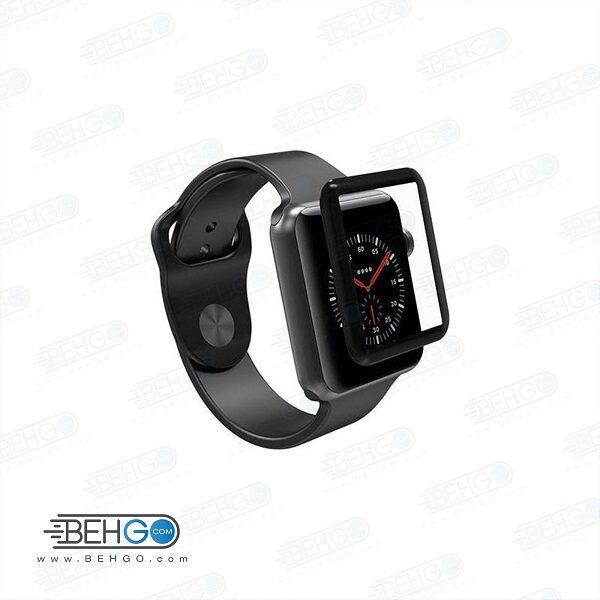 گلس اپل واچ 38mm پنج بعدی 5D تمام چسب یا محافظ صفحه نمایش اپل واچ شیشه ای apple watch 5D screen Glass Protector for Apple watch 38mm