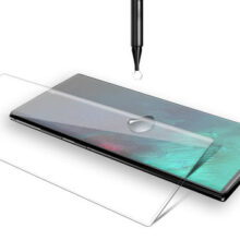 بهترین گلس گوشی سامسونگ نوت 10 محافظ صفحه نمایش شیشه ای سامسونگ نوت ده تمام صفحه Note 10 با پوشش کامل مدل یو وی UV Nano Glass For Samsung Galaxy Note10 / Note 10