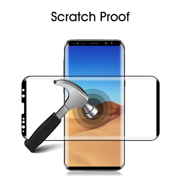 گلس S9 محافظ صفحه نمایش سامسونگ S9 مدل فول چسب خم شیشه ای مناسب برای گوشی موبایل سامسونگ اس 9 گلس Full Glue Glass Screen Protector For Samsung Galaxy S9