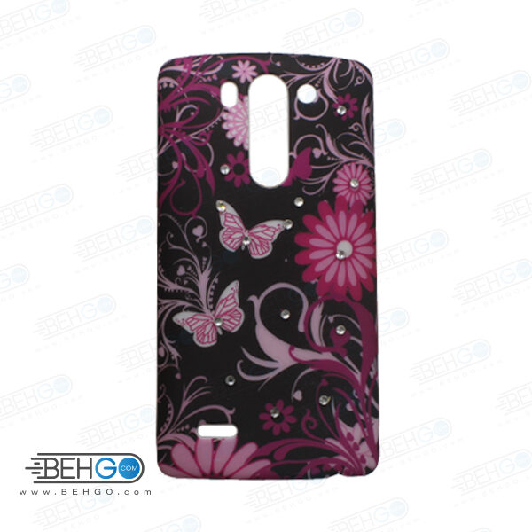 قاب طرح دار گوشی الجی جی 3 مینی LG G3 mini طرح گل و پروانه صورتی case For LG G3 mini