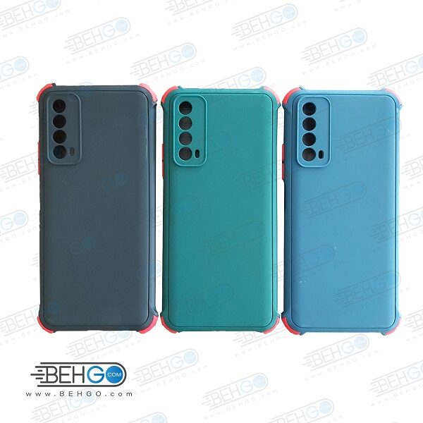 قاب هواوی Y7A کاور ژله ای دکمه رنگی با محافظ لنز دوربین گوشی Camera Cover color key Case for Huawei Y7A