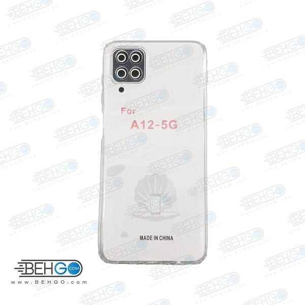 قاب گوشی A12 و M12 کاور A12 قاب ژله ای شفاف و بی رنگ با محافظ لنز دوربین گوشی موبایل سامسونگ Samsung M12 / A12