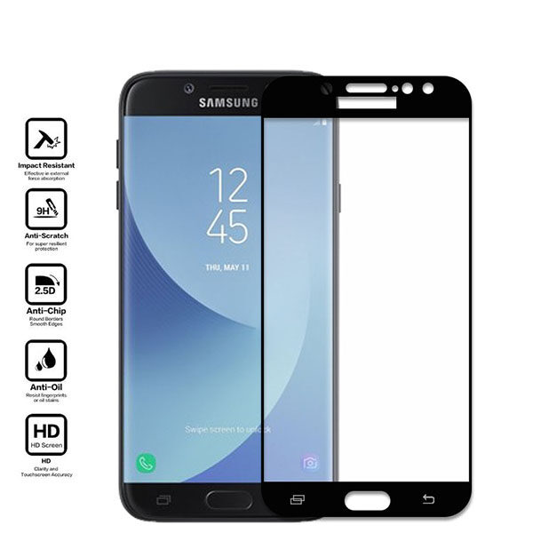 گلس J7 Pro گلس گوشی سامسونگ J730 تمام صفحه شیشه ای گلس محافظ صفحه سامسونگ Full tempered glass for Samsung J7 Pro 2017